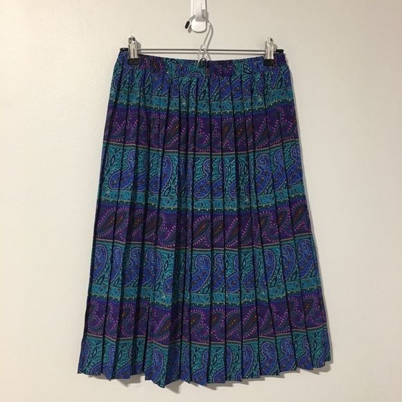 Leslie fay women’s multicoloured paisley skirt - Picture 1 of 5